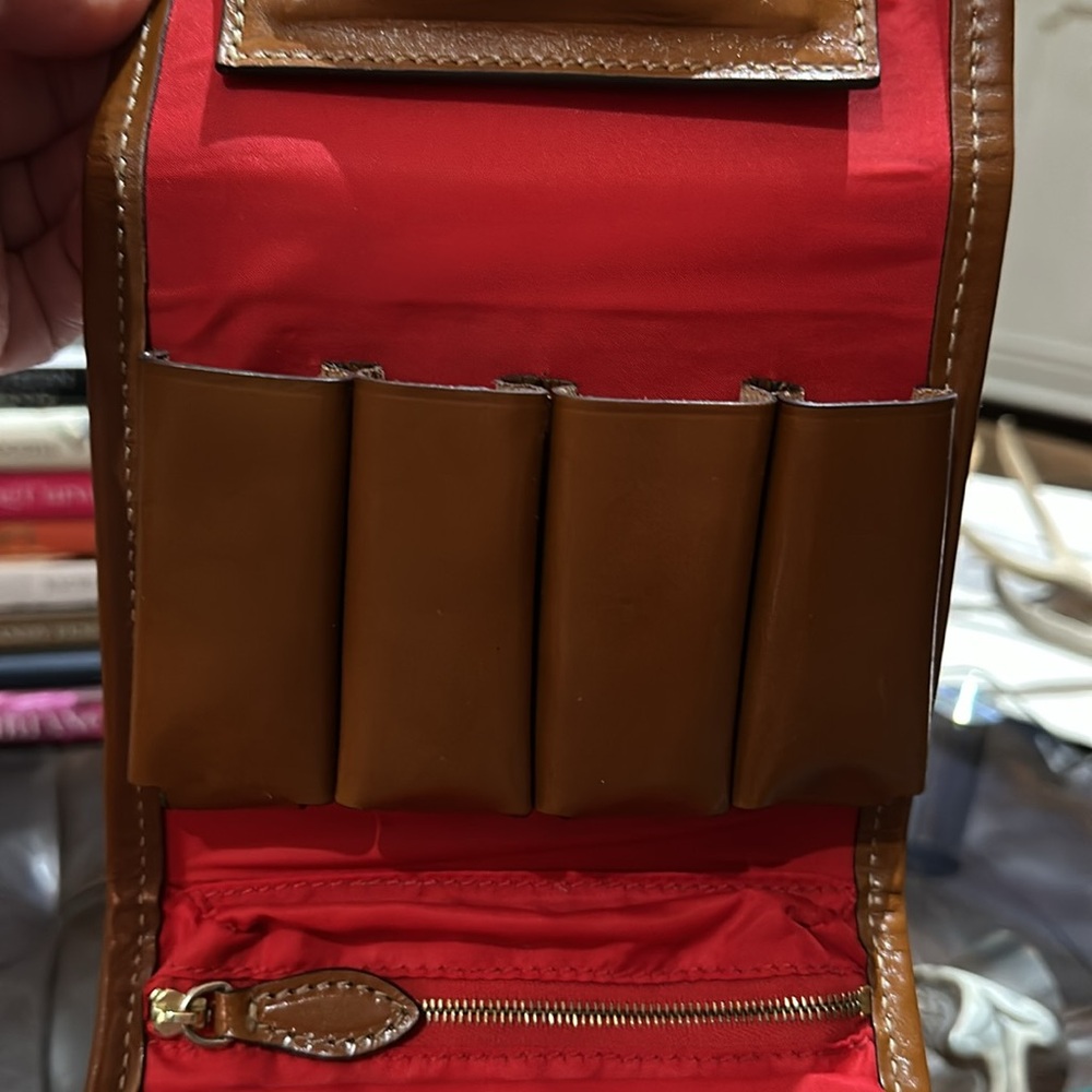 *HOLD* BOLDRINI SELLERIA Genuine Florentine Vacchetta Leather Cosmetics Bag - Picture 14 of 16